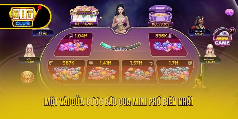 Một vài cửa cược Bầu Cua mini phổ biến nhất